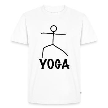 Exercices de yoga - T-shirt Premium bio Homme - blanc - Devant - Nico (187cm)