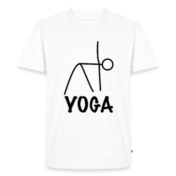 Yoga Posture - T-shirt Premium bio Homme - blanc - Devant - Nico (187cm)