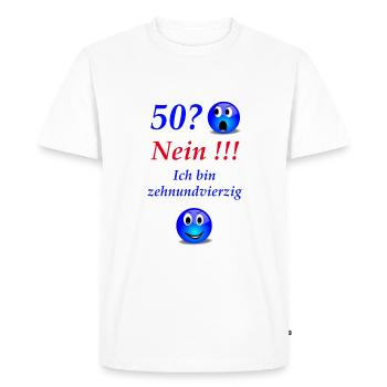 50. Geburtstag - Männer Premium Bio T-Shirt - Weiß - Vorne - Nico (187cm)