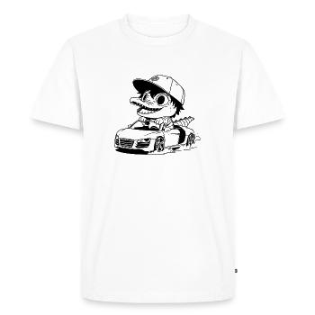 croco voiture - T-shirt Premium bio Homme - blanc - Devant - Nico (187cm)