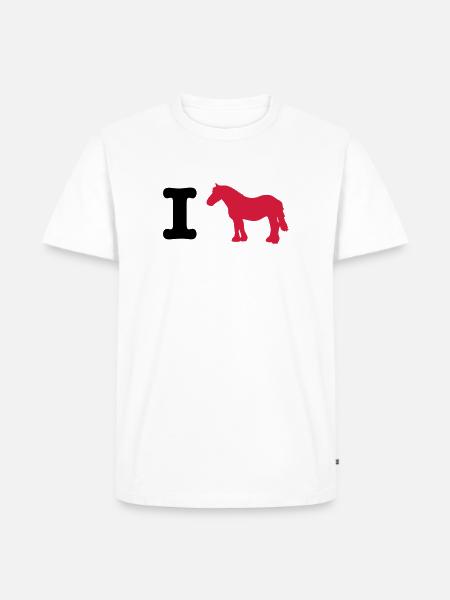 Ich liebe Reiten Kaltblut - Männer Premium Bio T-Shirt - Weiß