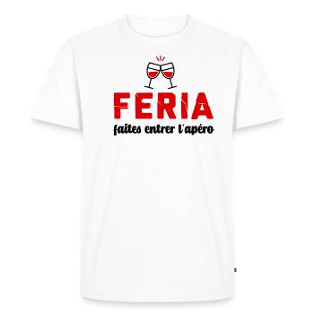 Feria humour faites entrer l'apéro - T-shirt Premium bio Homme - blanc - Devant - Nico (187cm)