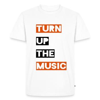 Turn up the music - T-shirt Premium bio Homme - blanc - Devant - Nico (187cm)