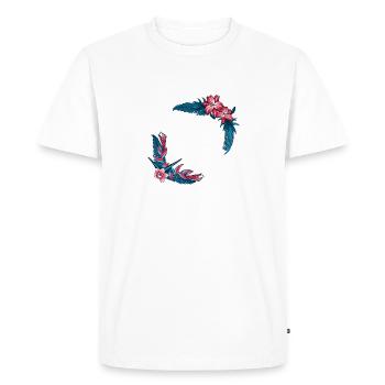 Tropical flower - Men's Premium Organic T-Shirt - white - Front - Nico (187cm)