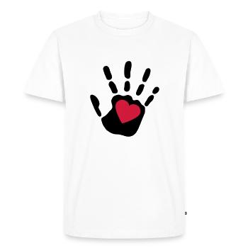love_handprint_2c - T-shirt Premium bio Homme - blanc - Devant - Nico (187cm)