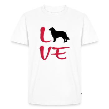Australian Shepherd Aussie LOVE - T-shirt Premium bio Homme - blanc - Devant - Nico (187cm)