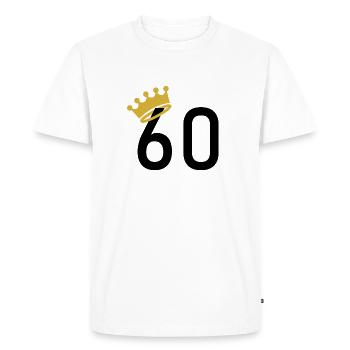 60 ans - T-shirt Premium bio Homme - blanc - Devant - Nico (187cm)