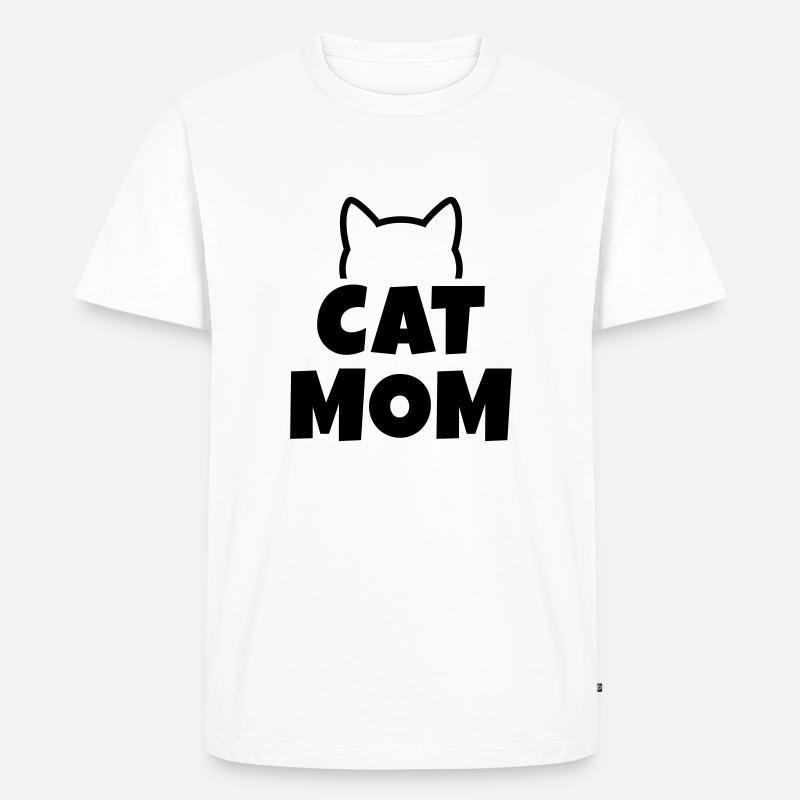 Cat Mom - Männer Premium Bio T-Shirt - Weiß