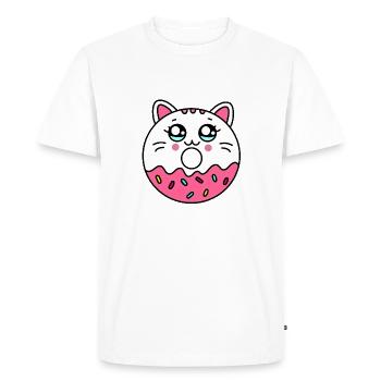Donut Chat - Cute donut - T-shirt Premium bio Homme - blanc - Devant - Nico (187cm)