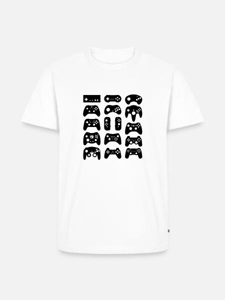 Joysticks (schwarz) - Männer Premium Bio T-Shirt - Weiß