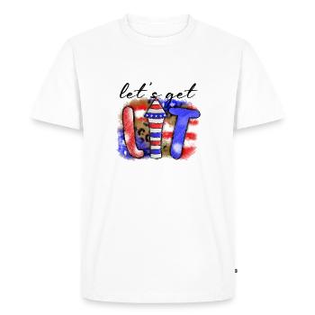 Let's Get Lit - Men's Premium Organic T-Shirt - white - Front - Nico (187cm)