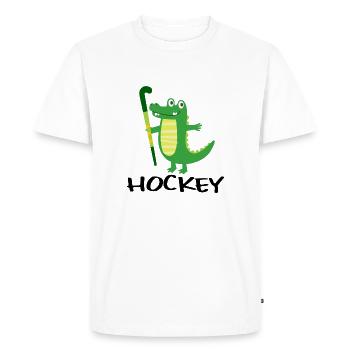 feldhockey hockey hockey hockey-croco - T-shirt Premium bio Homme - blanc - Devant - Nico (187cm)
