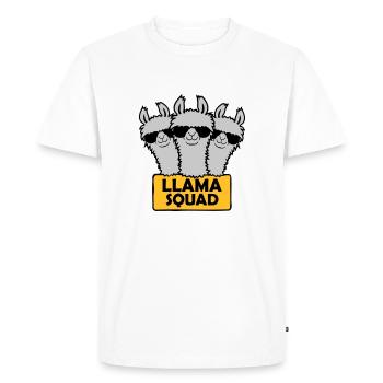 Llama Squad Team Design - Men's Premium Organic T-Shirt - white - Front - Nico (187cm)
