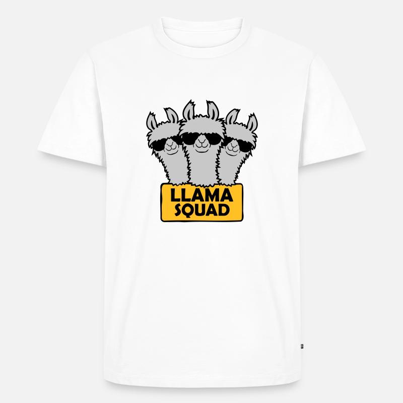 Conception de l’équipe Llama Squad - T-shirt Premium bio Homme - blanc