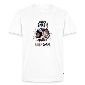 Ready To Smash Third Grade - Men's Premium Organic T-Shirt - white - Front - Nico (187cm)