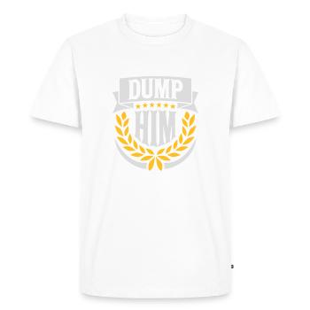 Dump Him Quote Logo - T-shirt Premium bio Homme - blanc - Devant - Nico (187cm)
