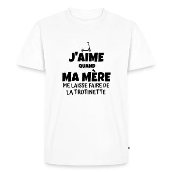 j aime ma mère / humour trottinette - T-shirt Premium bio Homme - blanc - Devant - Nico (187cm)