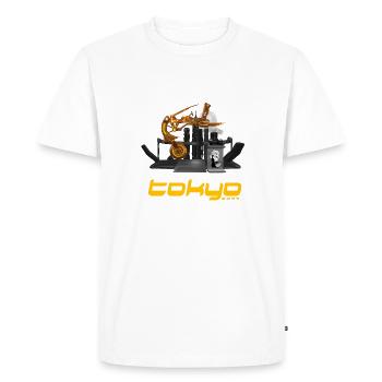 Tshirt Tokyo Kawaii Or Cyber Punk Poisson Rouge - T-shirt Premium bio Homme - blanc - Devant - Nico (187cm)