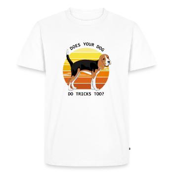 Cute beagle. Does your dog do tricks too? - Men's Premium Organic T-Shirt - white - Front - Nico (187cm)