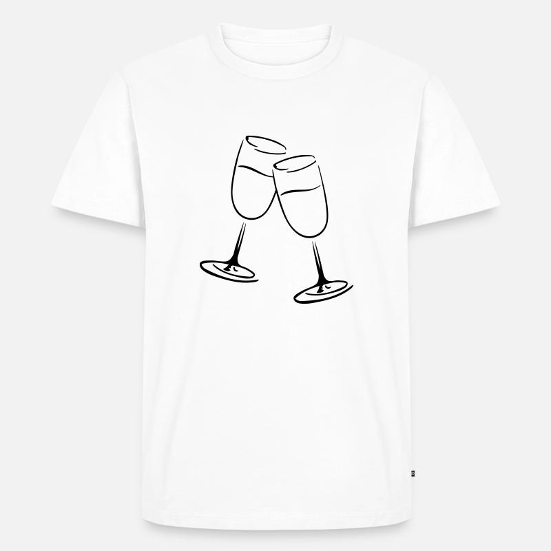 sekt gläser - Männer Premium Bio T-Shirt - Weiß