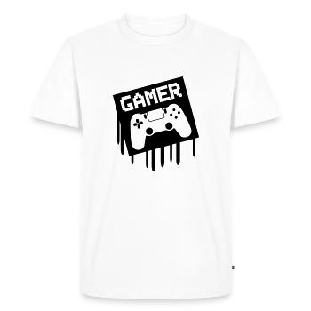 joueur - T-shirt Premium bio Homme - blanc - Devant - Nico (187cm)
