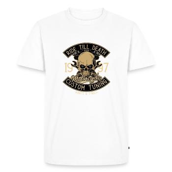 Réglage personnalisé - T-shirt Premium bio Homme - blanc - Devant - Nico (187cm)