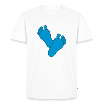 Bébé Pieds Garçon - T-shirt Premium bio Homme - blanc - Devant - Nico (187cm)