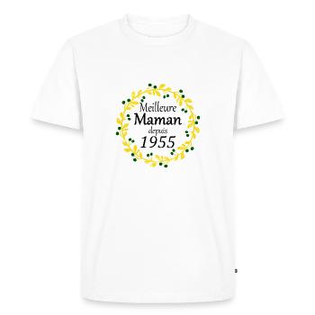 Meilleure Maman depuis 1955 - T-shirt Premium bio Homme - blanc - Devant - Nico (187cm)