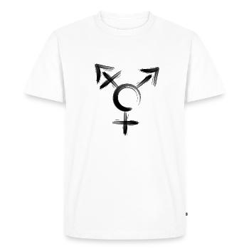 Icon transgender black - Men's Premium Organic T-Shirt - white - Front - Nico (187cm)