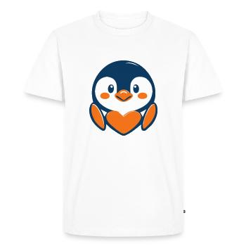 L’amour des pingouins dans le style dessin animé ! - T-shirt Premium bio Homme - blanc - Devant - Nico (187cm)