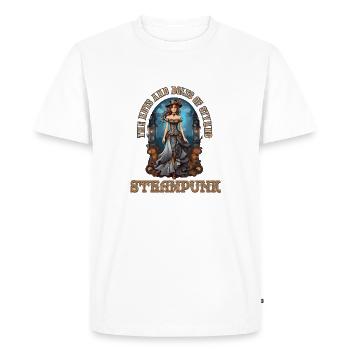 Les rouages du style STEAMPUNK - T-shirt Premium bio Homme - blanc - Devant - Nico (187cm)