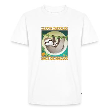 I Love Cuddles and Snuggles - Men's Premium Organic T-Shirt - white - Front - Nico (187cm)
