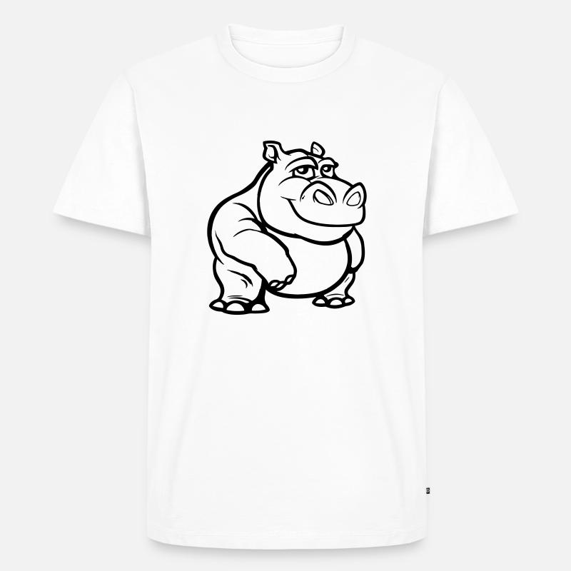 nilpferd - Männer Premium Bio T-Shirt - Weiß