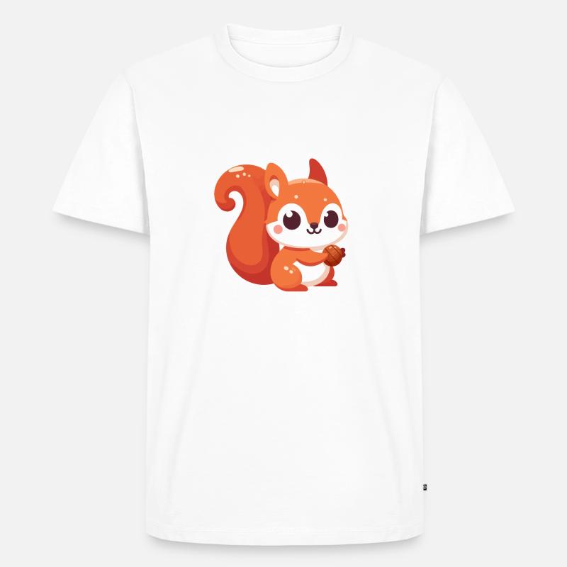 Chibi Eichhörnchen Kawaii - Männer Premium Bio T-Shirt - Weiß