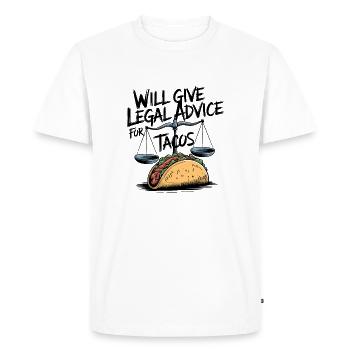 Humor for lawyers and taco fans - Men's Premium Organic T-Shirt - white - Front - Nico (187cm)
