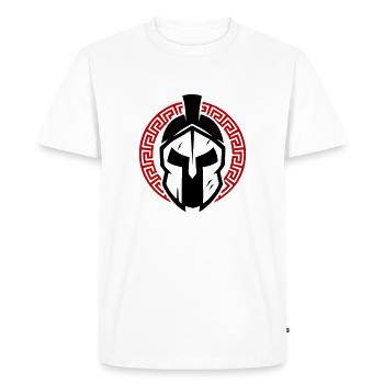 Sparta Helmet Gladiator Symbol - Men's Premium Organic T-Shirt - white - Front - Nico (187cm)