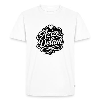 Azize Delam Amour persan - T-shirt Premium bio Homme - blanc - Devant - Nico (187cm)