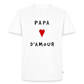Papa D’Amour - T-shirt Premium bio Homme - blanc - Devant - Nico (187cm)