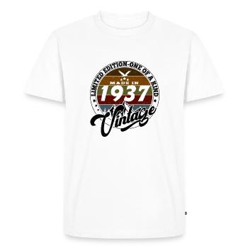 Elegant Vintage: 1937 Retro Gift 1937 2025 - Men's Premium Organic T-Shirt - white - Front - Nico (187cm)