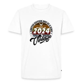Vintage élégant : 2024 Cadeau rétro 2024 2025 - T-shirt Premium bio Homme - blanc - Devant - Nico (187cm)