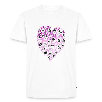Happy Valentine Skulls - T-shirt Premium bio Homme - blanc - Devant - Nico (187cm)