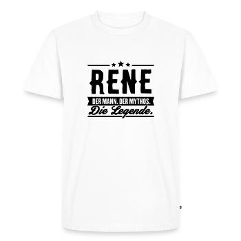Man Myth Legend Rene - Men's Premium Organic T-Shirt - white - Front - Nico (187cm)