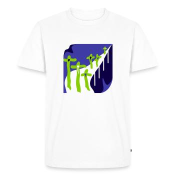 Les fleurs. Un chemin d’amour et d’éphémère - T-shirt Premium bio Homme - blanc - Devant - Nico (187cm)