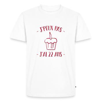 je peux pas j'ai 22 ans, cadeau 22 ans - T-shirt Premium bio Homme - blanc - Devant - Nico (187cm)