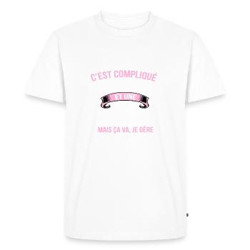 Emilie - T-shirt Premium bio Homme - blanc - Devant - Nico (187cm)