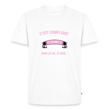 Micheline - T-shirt Premium bio Homme - blanc - Devant - Nico (187cm)
