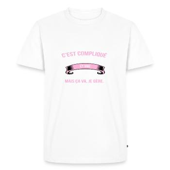 mami - T-shirt Premium bio Homme - blanc - Devant - Nico (187cm)