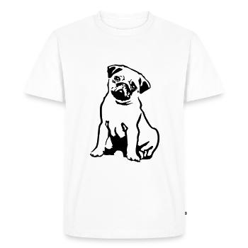 Pug, Dog - Men's Premium Organic T-Shirt - white - Front - Nico (187cm)