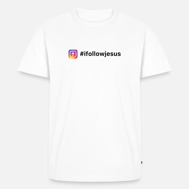 #iFollowJesus - Männer Premium Bio T-Shirt - Weiß