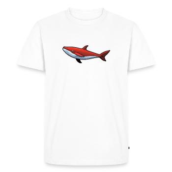 Bande dessinée Cool baleine rouge - T-shirt Premium bio Homme - blanc - Devant - Nico (187cm)